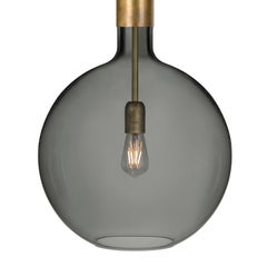 Sabina Grubbeson Rosdala Large Brass Smoked Glass Ceiling Lamp by Konsthantverk
