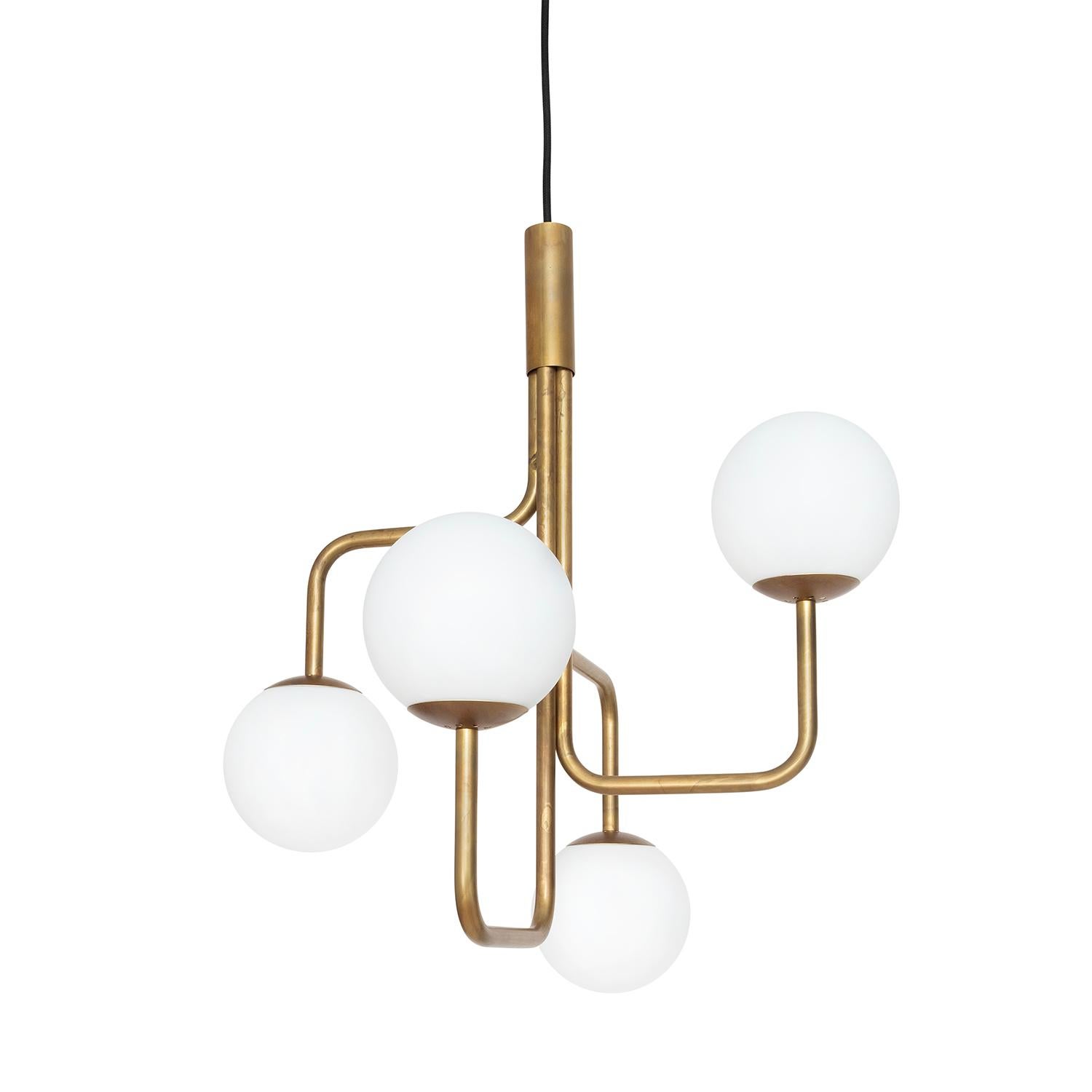 Sabina Grubbeson Strapatz Glob Brass Ceiling Lamp by Konsthantverk In New Condition For Sale In Barcelona, Barcelona