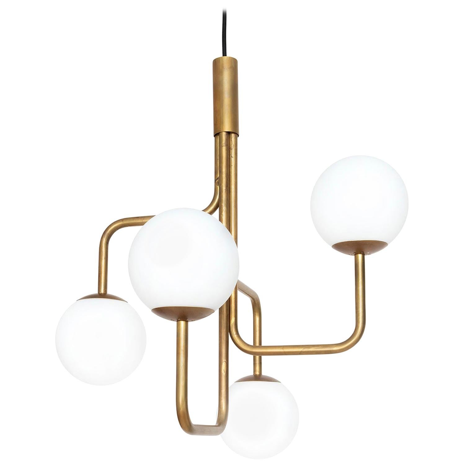 Sabina Grubbeson Strapatz Glob Brass Ceiling Lamp by Konsthantverk For Sale