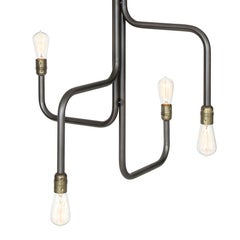 Lampada da soffitto grande in acciaio ossidato nero “Sabina Grubbeson Strapatz” di Konsthantverk