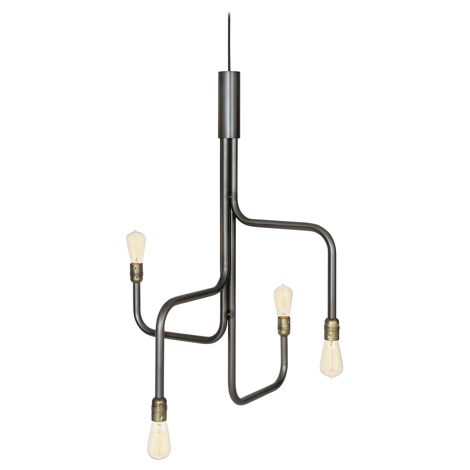 Sabina Grubbeson Strapatz Large Black Oxide Steel Ceiling Lamp by Konsthantverk