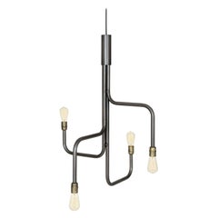 Lampada da soffitto grande in acciaio ossidato nero “Sabina Grubbeson Strapatz” di Konsthantverk