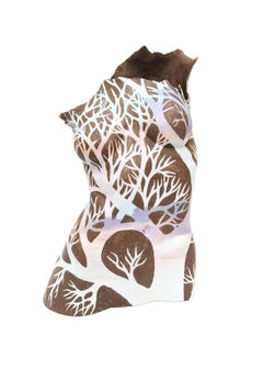 "Prism" unique, figurative sculpture ceramic, painting, landscape, nature