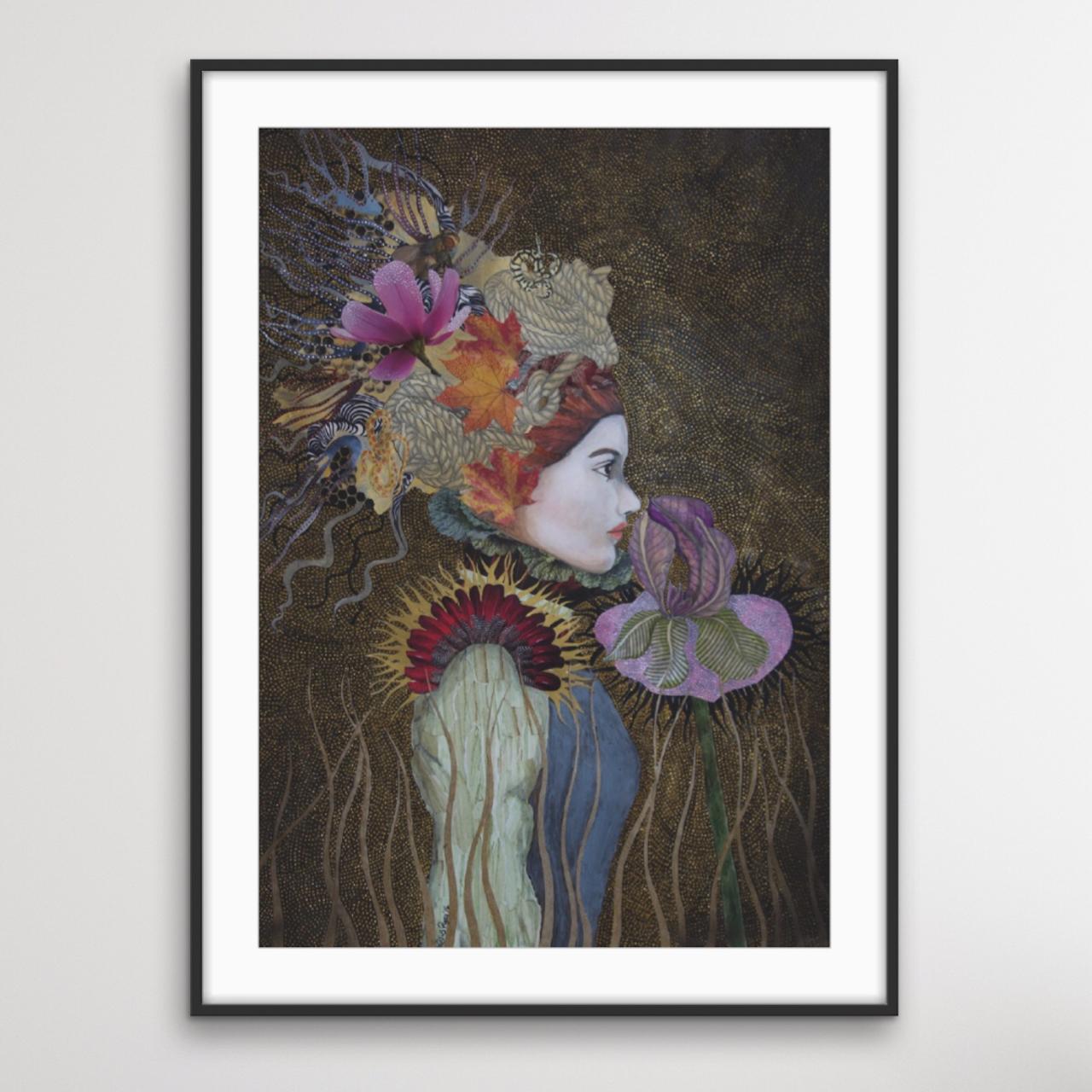 The Smell of Forgotten Things, Limited Edition Female Portrait, Contemporary Art - Black Figurative Print by Sabina Pieper
