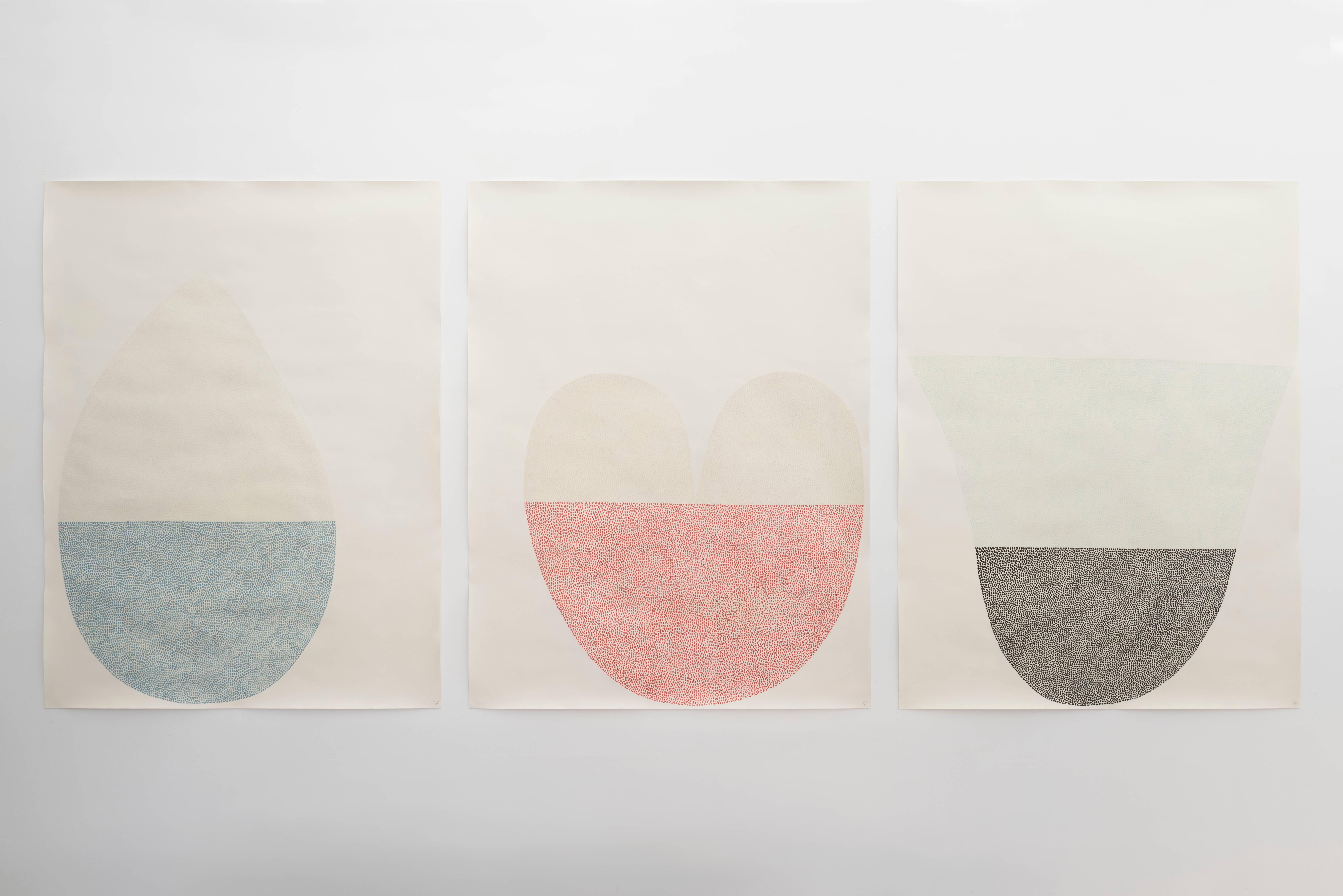 Sabine Finkenauer Abstract Drawing - Untitled (Triptych)