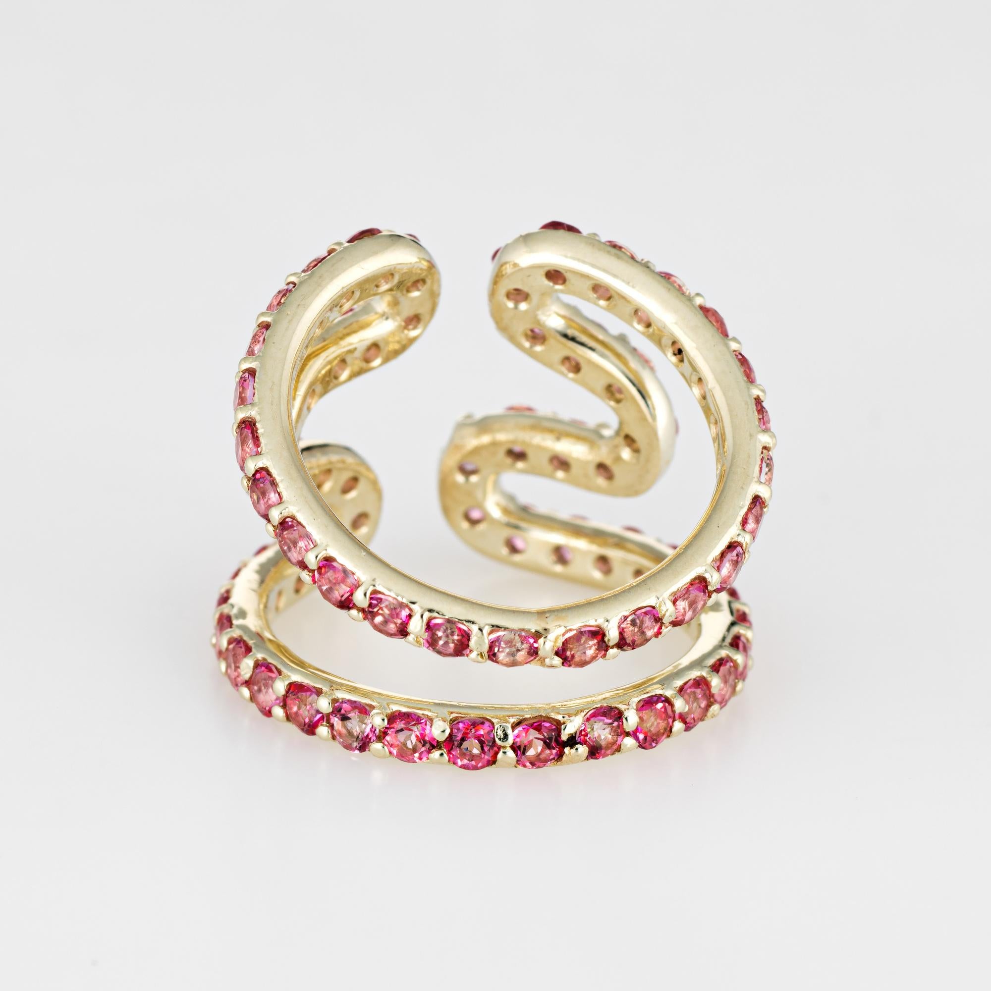 Sabine Getty Rosa Topas Wiggly Ring Estate 18 Karat Gelbgold Wave Jewelry Damen im Angebot