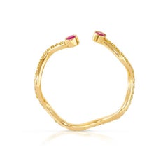 Sabine Getty Pink Yellow Pave Sapphire 18 Karat Gold Band Ring