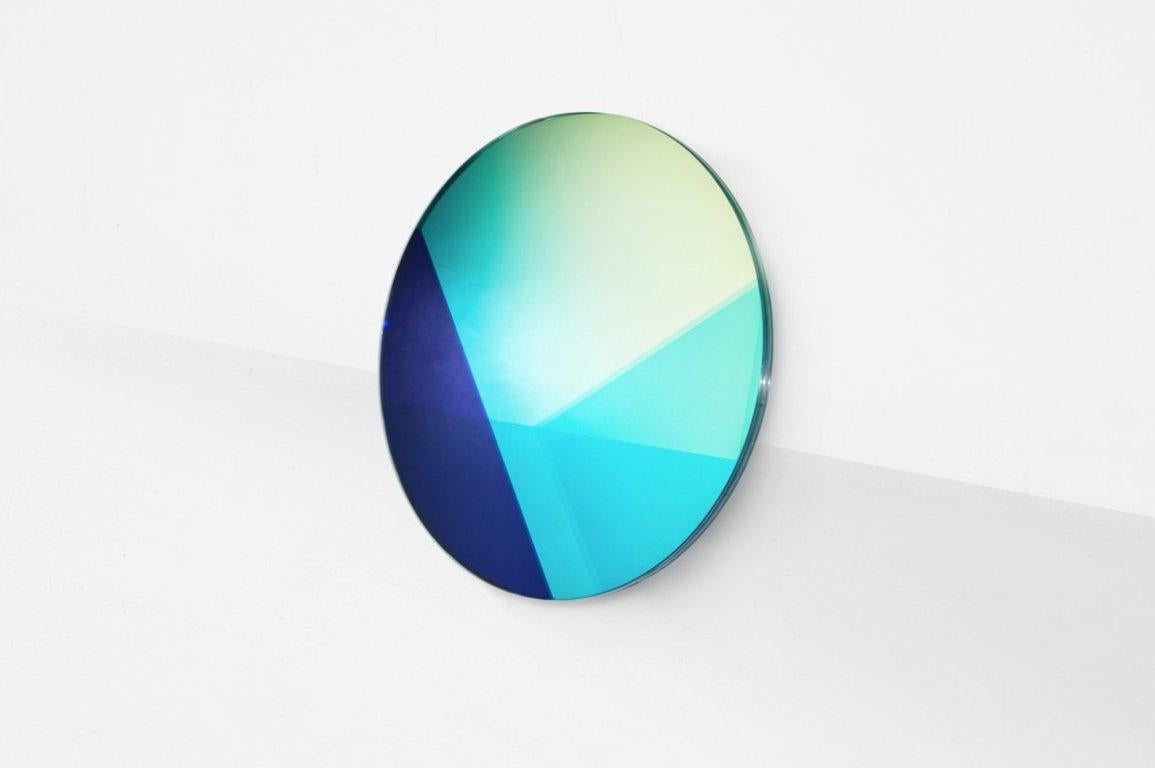 Sabine Marcelis & Brit Van Nerven

Mirror, model “Big Round”
From the series “Seeing Glass”
Manufactured by Sabine Marcelis & Brit Van Nerven
Rotterdam, 2015
Mirror, glass, colourfoil metal mounting system

Seeing Glass is a series of glass