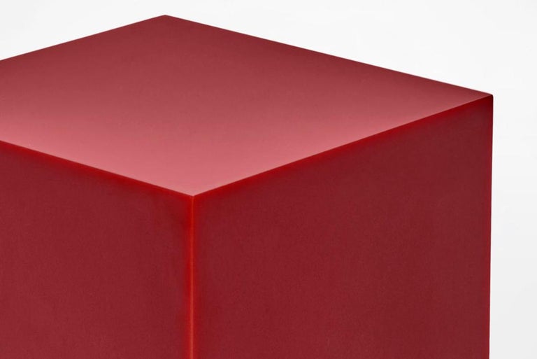 Sabine Marcelis Tomato Red Candy Cube Contemporary High Gloss Resin Side Table  In New Condition For Sale In Barcelona, ES