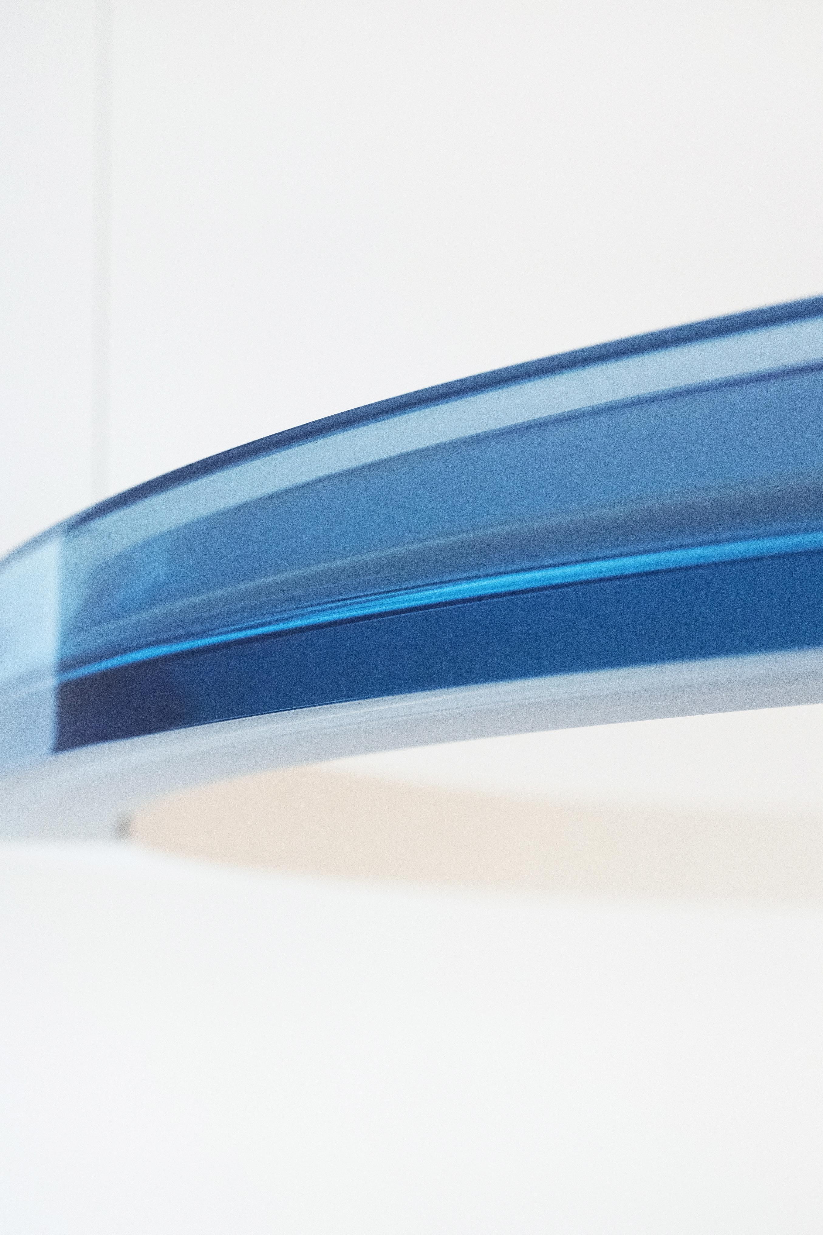 Dutch Sabine Marcelis Contemporary Blue Resin Circular Chandelier, Filter Series, 2020 For Sale