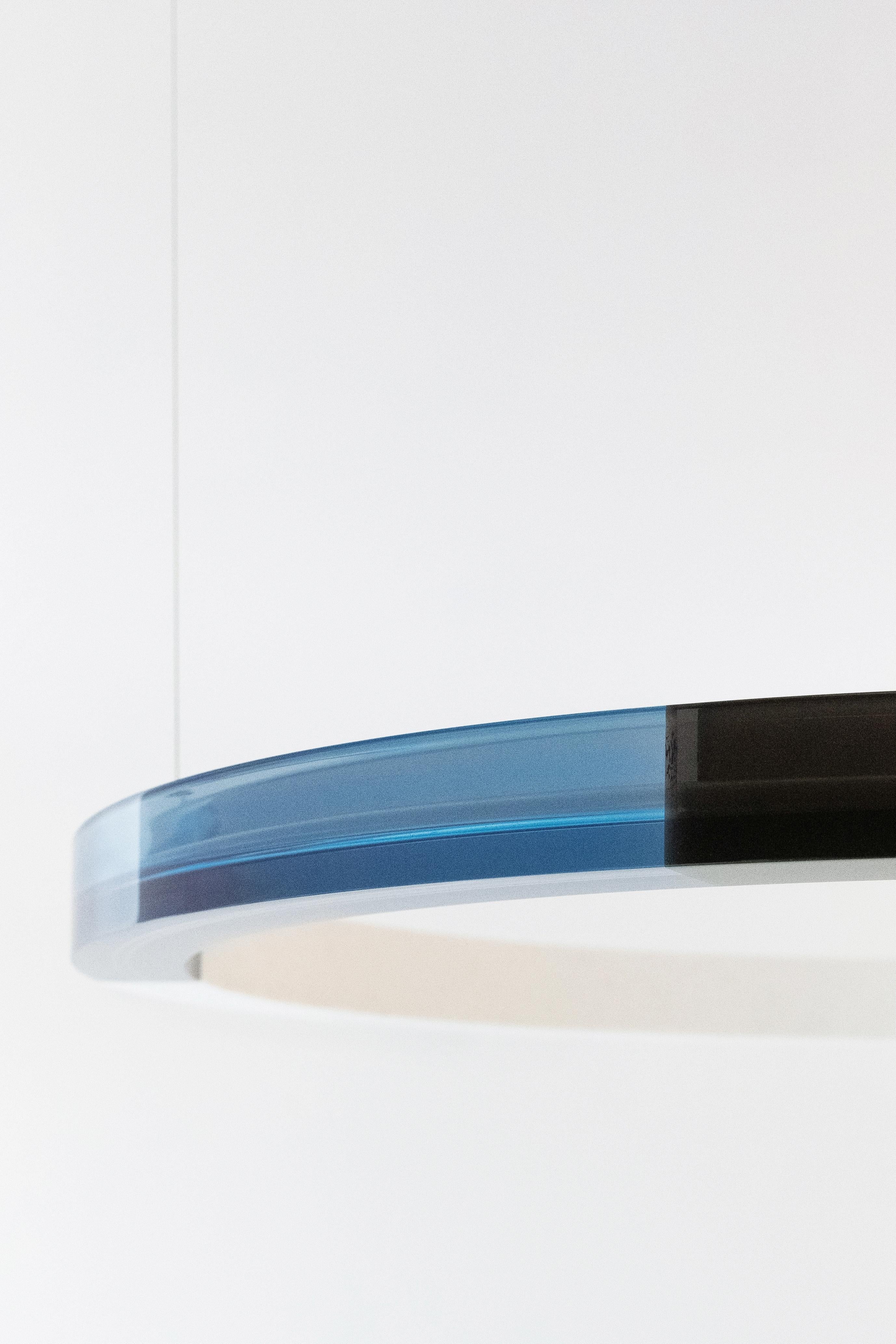 Sabine Marcelis Contemporary Blue Resin Circular Chandelier, Filter Series, 2020 For Sale 2