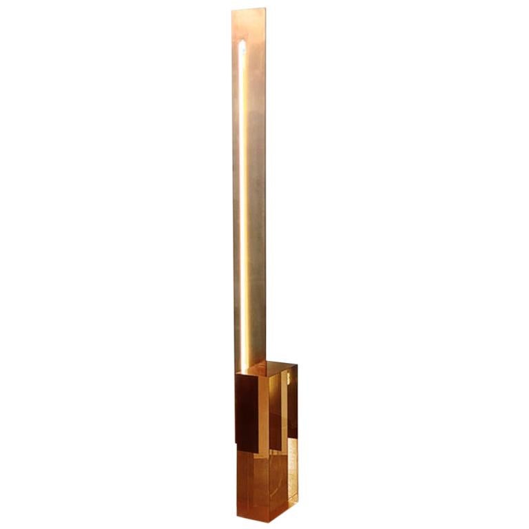 Sabine Marcelis Contemporary Floor Lamp 170 Bronze Brown Resin and Metal Plate