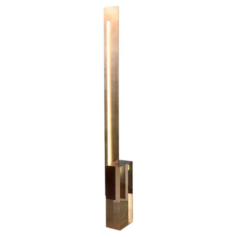 Sabine Marcelis Contemporary Floor Lamp 190 Ochre Brown Resin Metal Plate, 2020