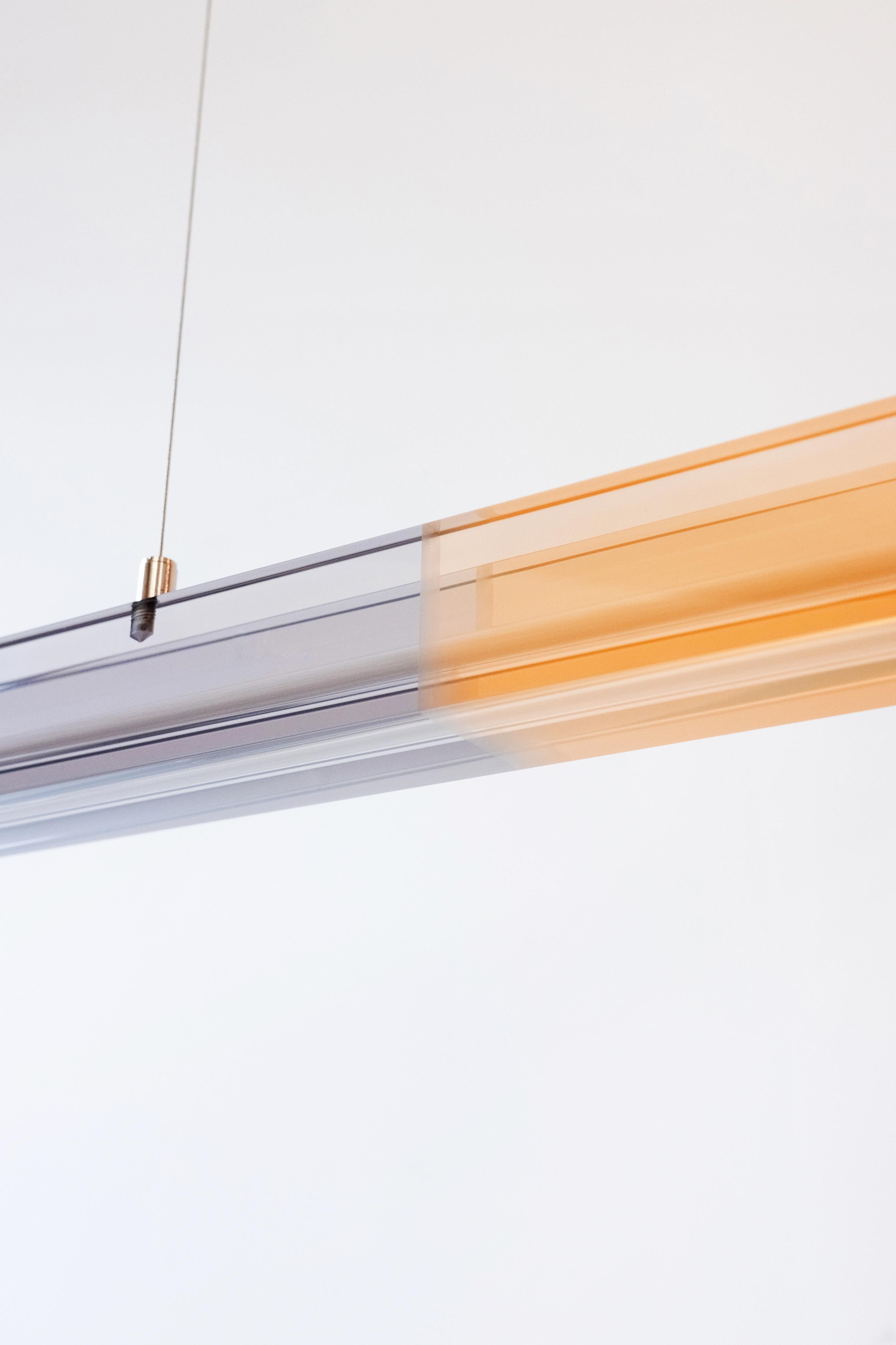 Sabine Marcelis Contemporary Horizontal Ochre Resin Chandelier, Filter Series In New Condition For Sale In Barcelona, ES