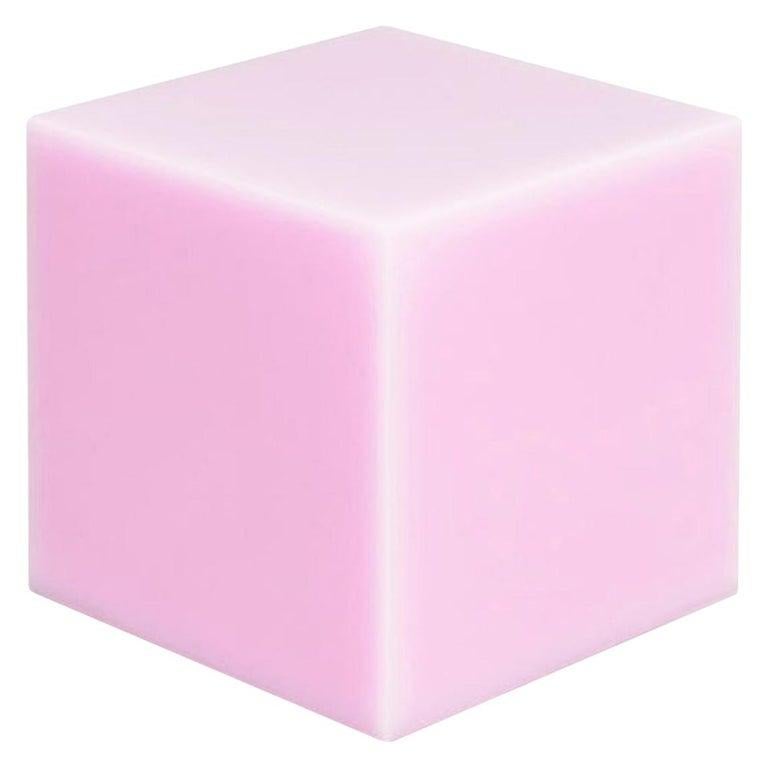 Sabine Marcelis Contemporary Bubblegum Pink Candy Cube Glossy Resin Side Table  For Sale 1