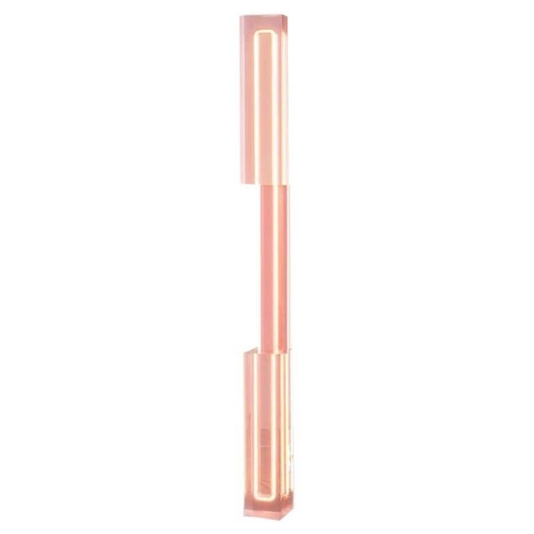 Modern Sabine Marcelis Lavender Pink TOTEM 190 Floor Light translucent resin and neon  For Sale