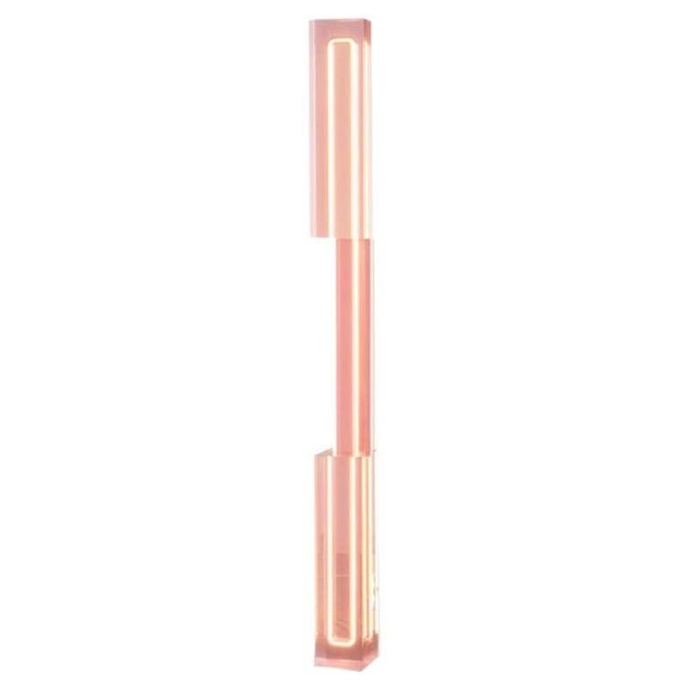 Contemporary Sabine Marcelis Lavender Pink TOTEM 190 Floor Light translucent resin and neon  For Sale
