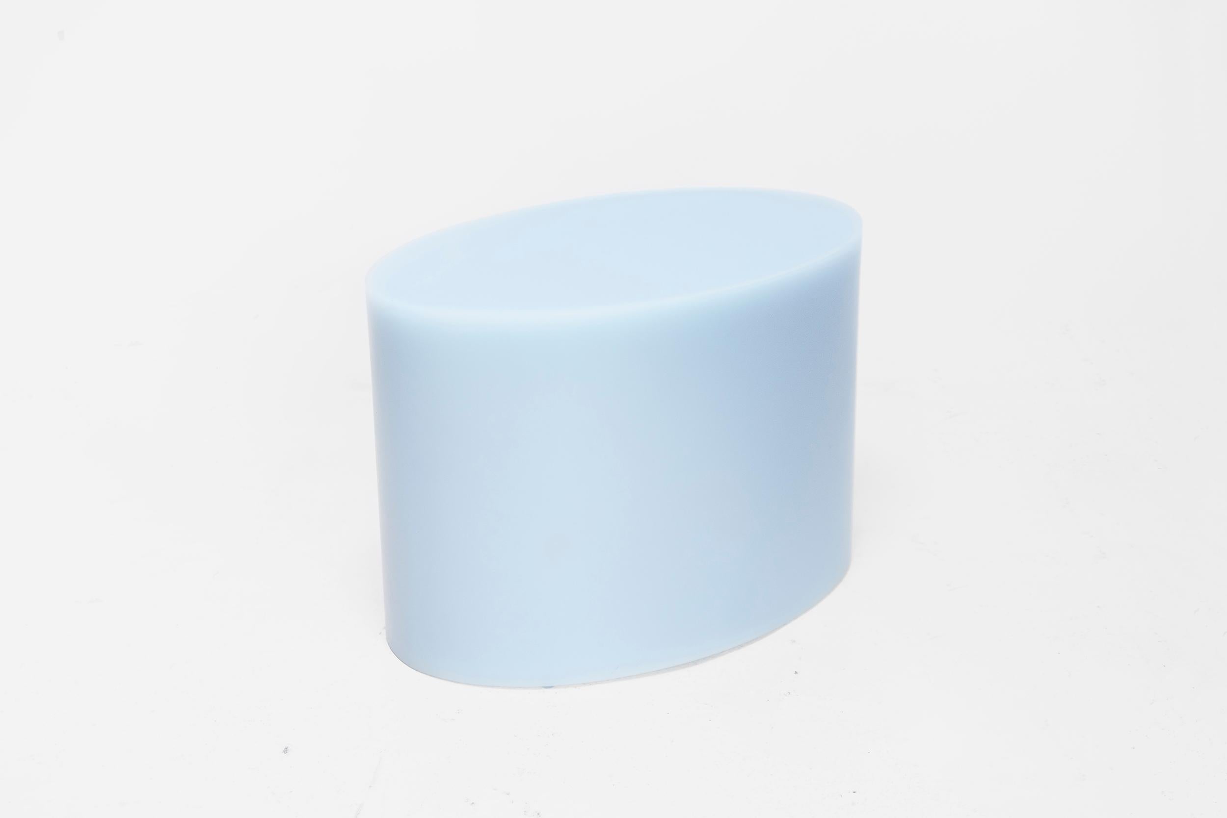 Dutch Sabine Marcelis Oval Side Table, Light Blue Cast Resin, Rotterdam, 2019 For Sale