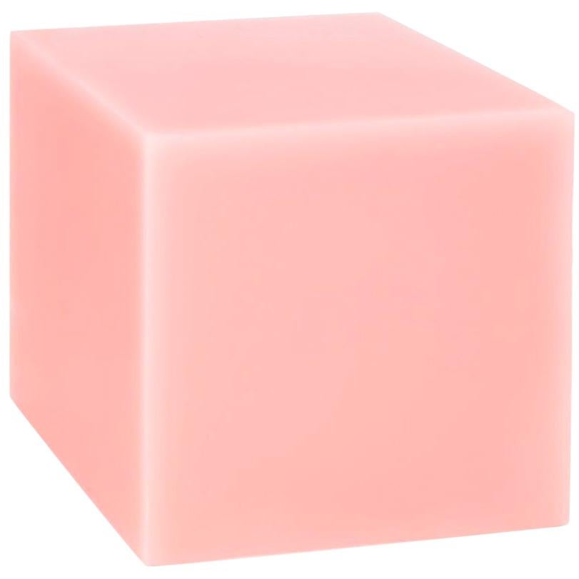 Sabine Marcelis table d'appoint carrée contemporaine en résine rose Candy Cube, Rotterdam