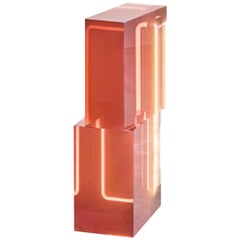 Sabine Marcelis Totem 60 Floor Light Crimson Pink Translucent Resin and Neon