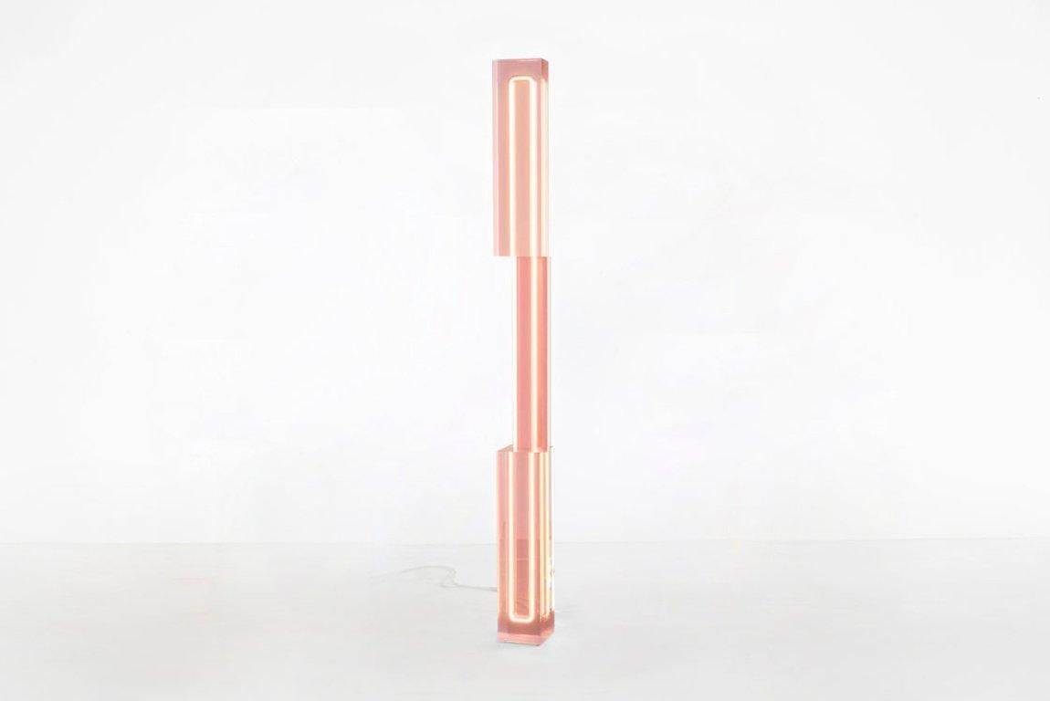 Sabine Marcelis 
Floor lamp model “TOTEM”
Manufactured by Sabine Marcelis
Produced in exclusive for Side Gallary
Rotterdam, The Netherlands 2018
Resin, Neon (+transformer).
Contemporary design 

Meassurements
18 cm x 17 cm x 190 H cm
7.08 in x 6.69