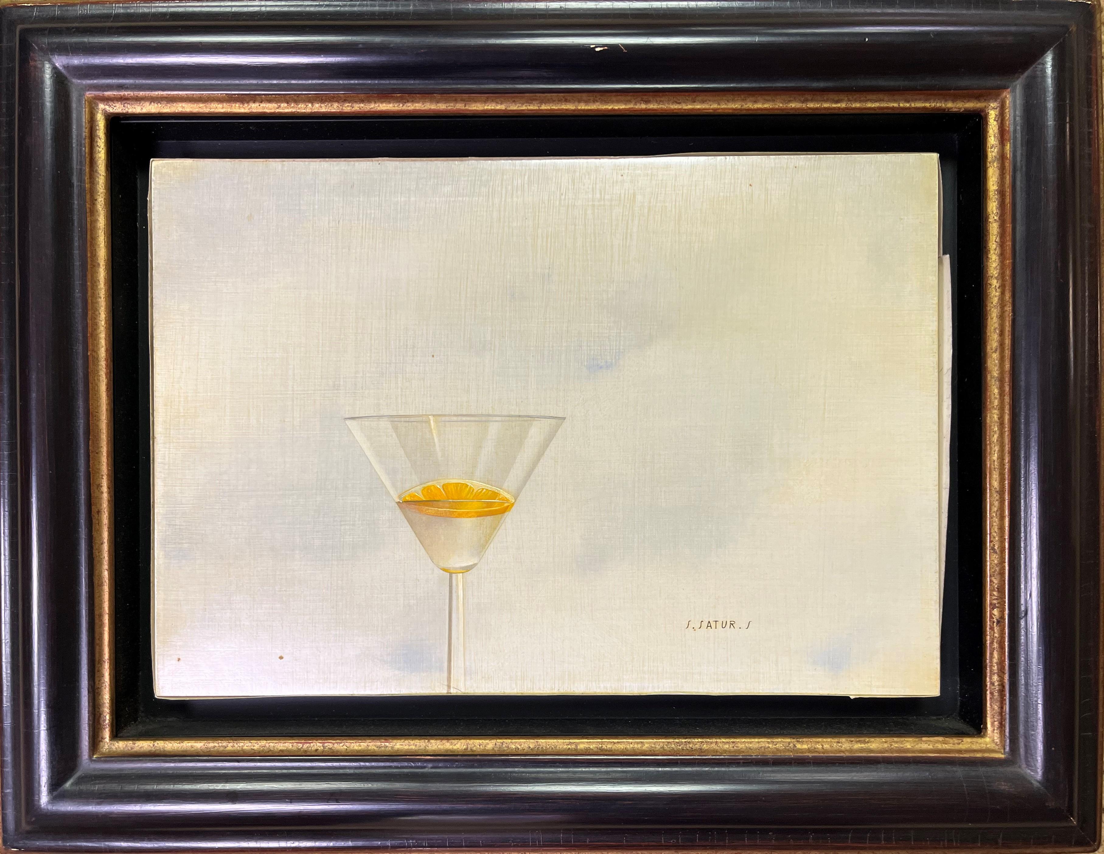 Champagne glass - Painting by Sabine Satur