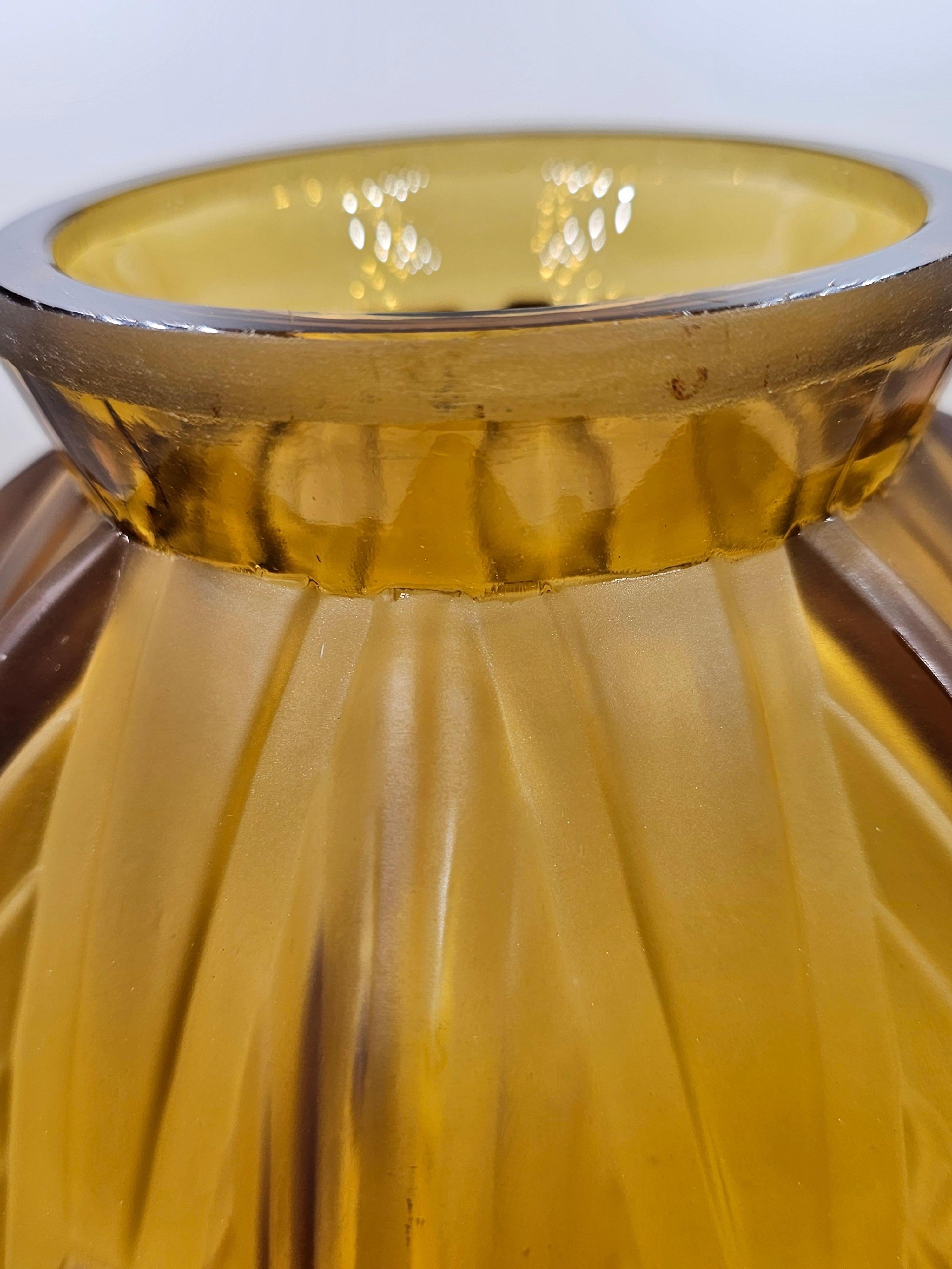 Cut Glass Sabino Art Deco Crystal Vase For Sale