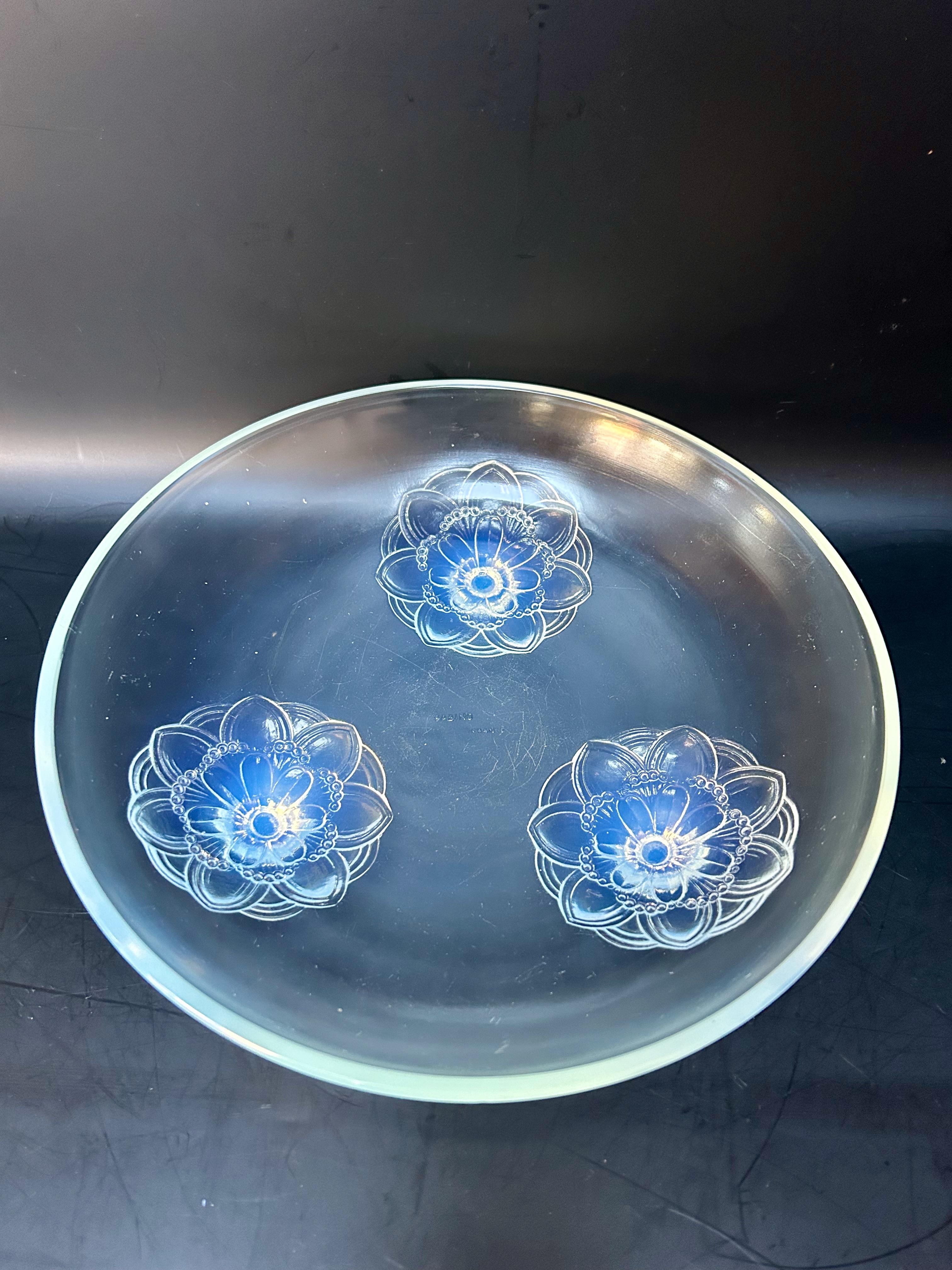Sabino Art Deco Opalescent Glas Schale Anemonen im Angebot 2
