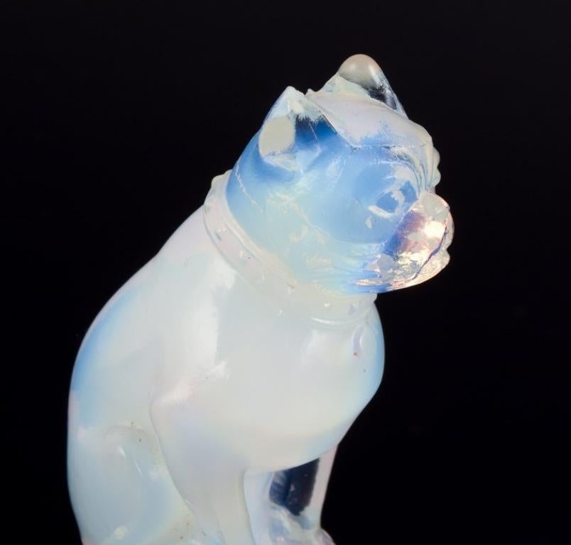 Sabino, France. Business card holder with a French bulldog in art glass. In Excellent Condition For Sale In Copenhagen, DK