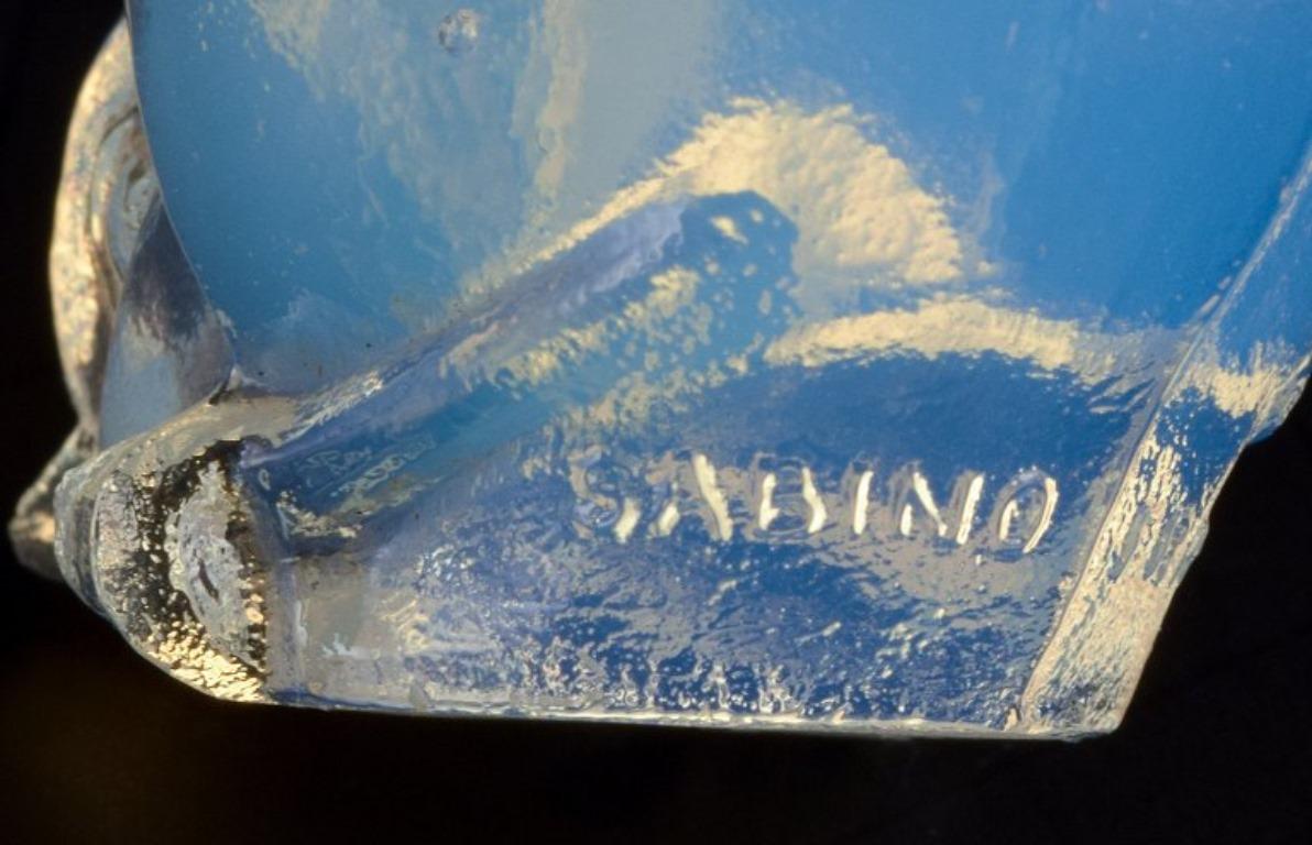 Sabino, Frankreich. Zwei Vogelkröten aus Kunstglas, Art-Déco-Opalglas. (Mitte des 20. Jahrhunderts) im Angebot