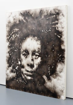 Large Sabino Guisu Smoke Painting, Bob Marley