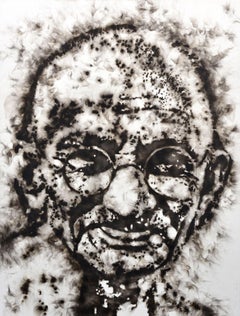 Großes Sabino Guisu-Rauchgemälde, Mahatma Gandhi, 95"H