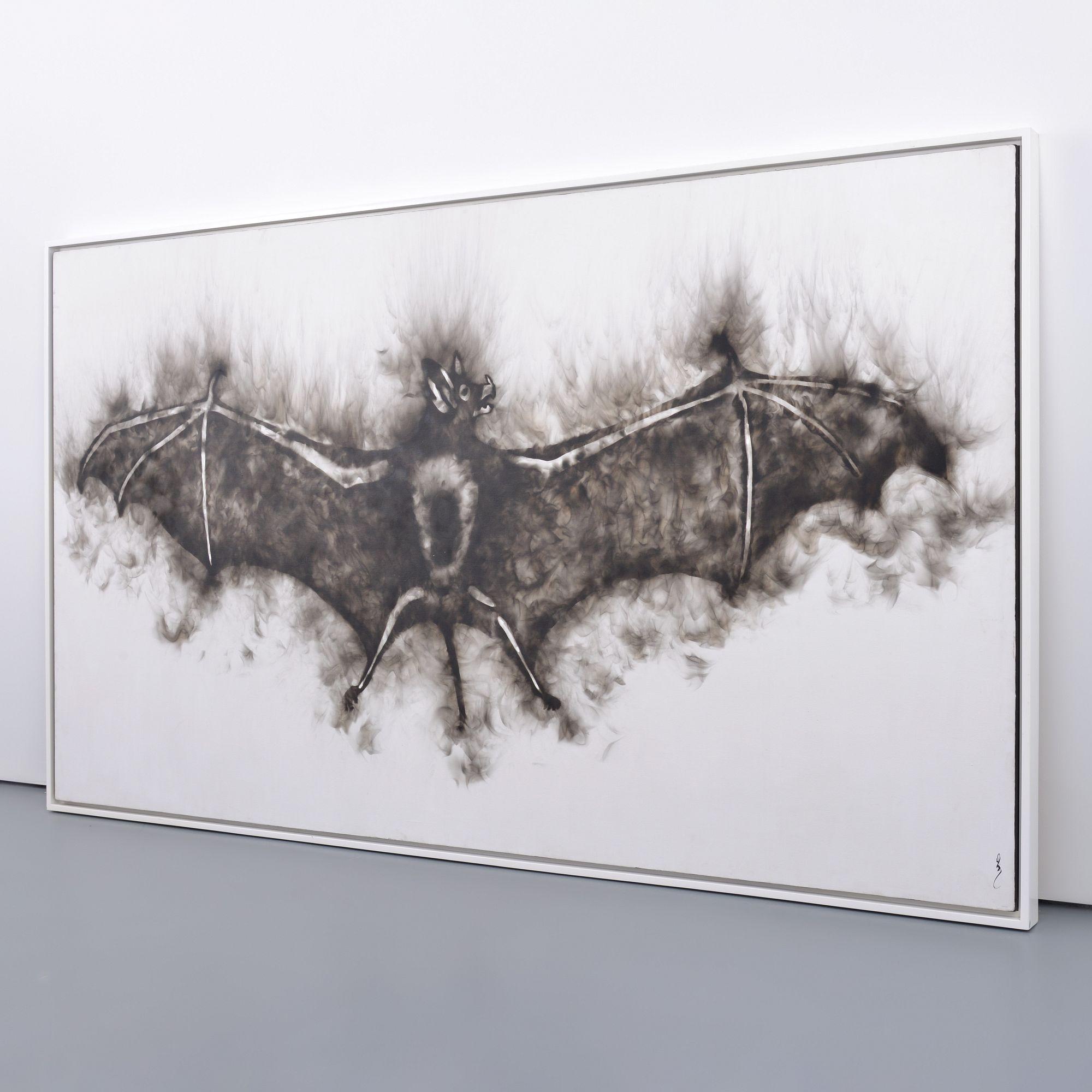 Quadro di fumo massiccio di Sabino Guisu, pipistrello, 118 