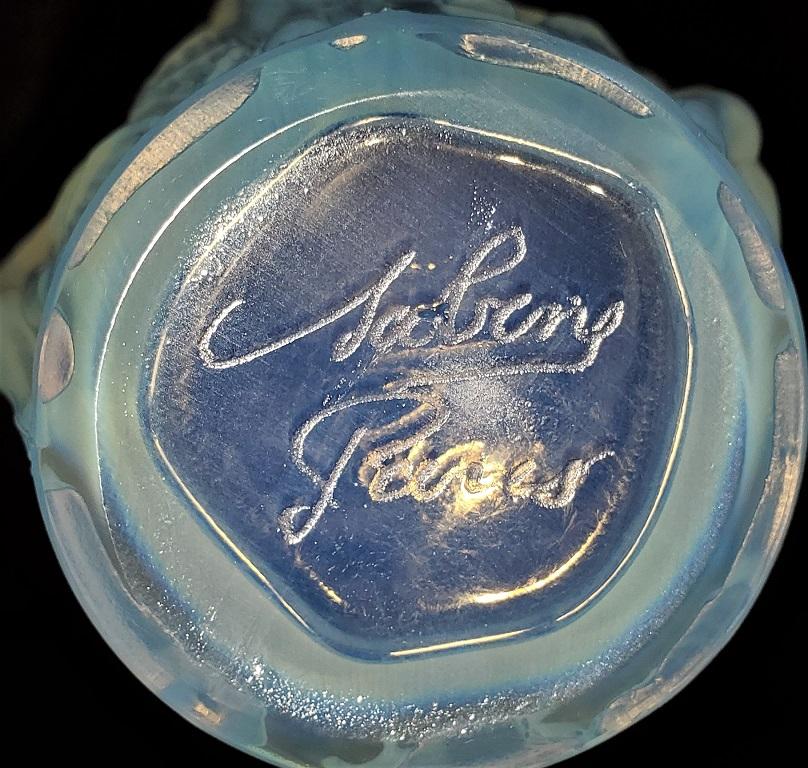 Pressed Sabino La Ronde Fleurie Opalescent Art Glass Perfume Bottle