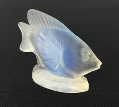 Pesce artistico in vetro opalescente di Marius-Ernest Sabino, vetro Art Deco francese
