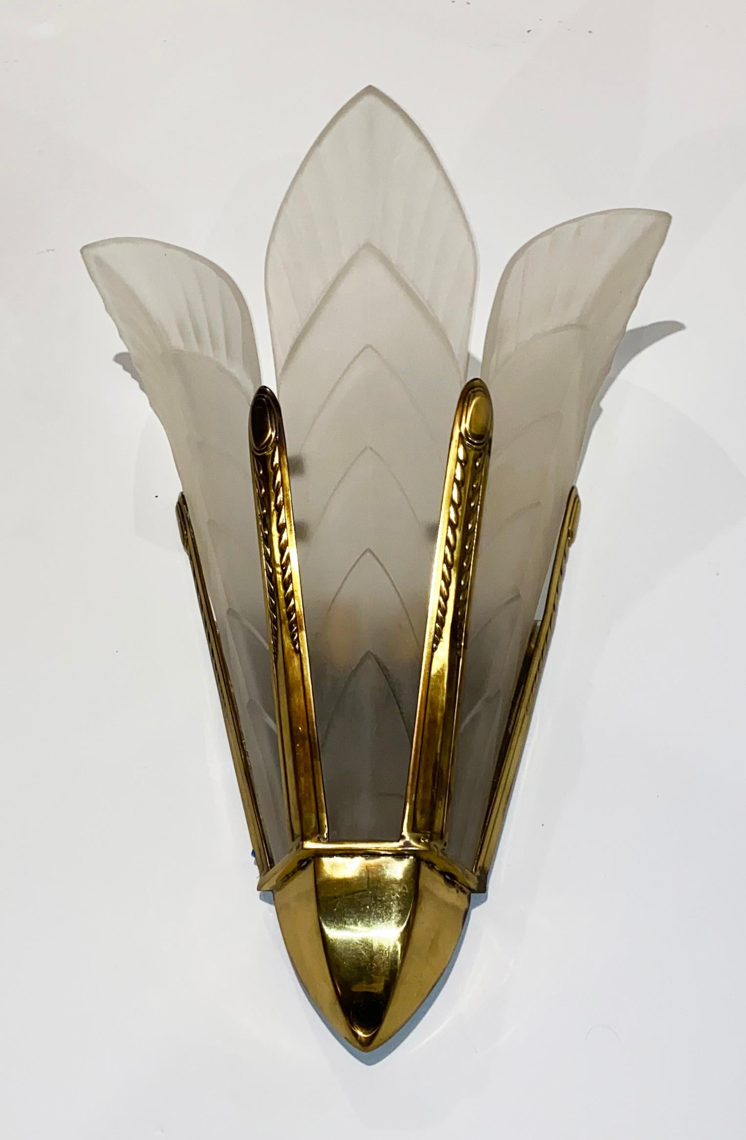 Art Deco Sabino Wall-Sconces For Sale