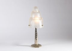 Sabino, Waterfall Table Lamp, Glass & Bronze, France, 1930s