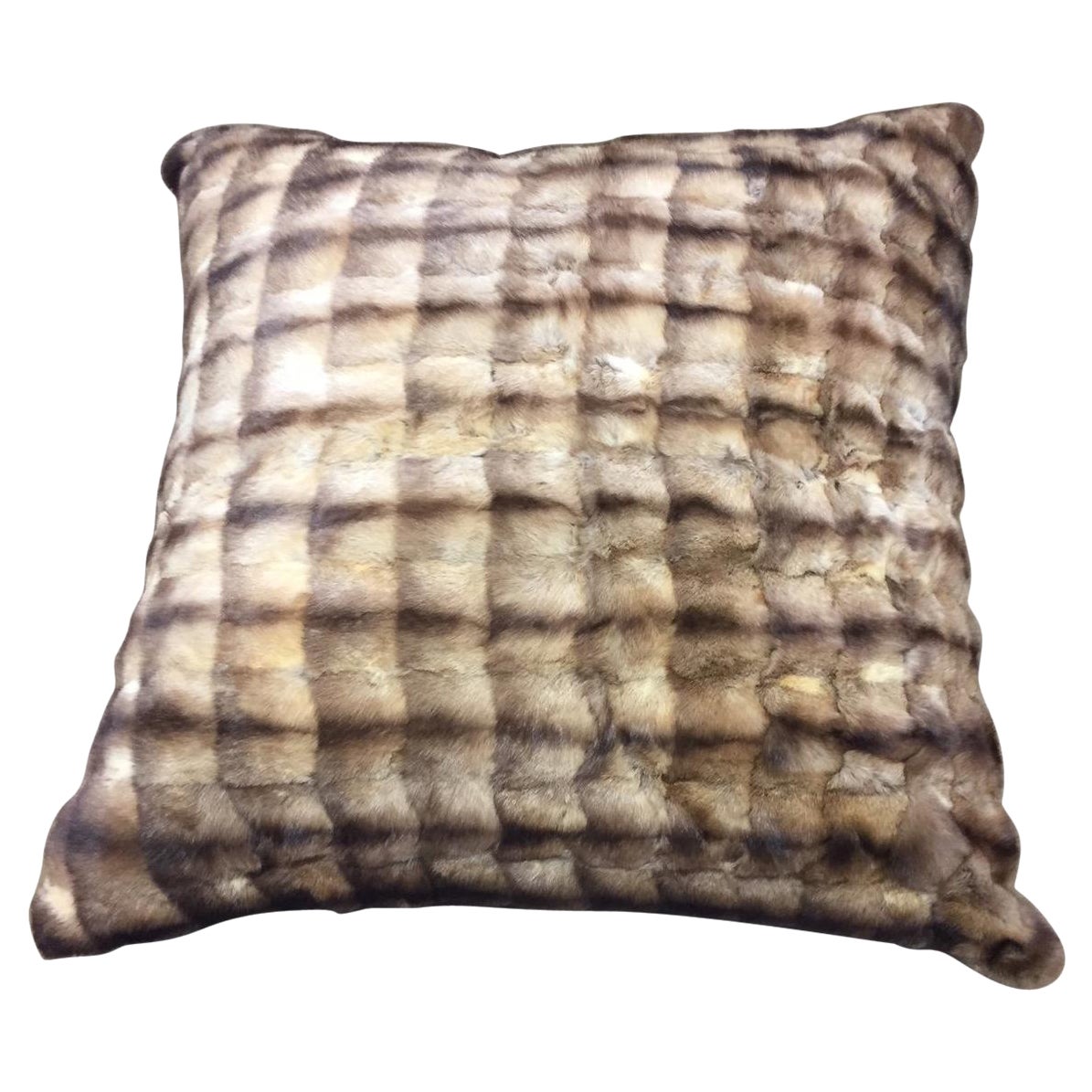 Cuscino da pavimento Sable Barguzin in colore marrone con avorio in vendita