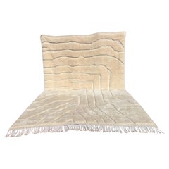 SABLE DE LUNE Tapis de laine berbère Moderne Tissé à la main Large Minimaliste Contemporain