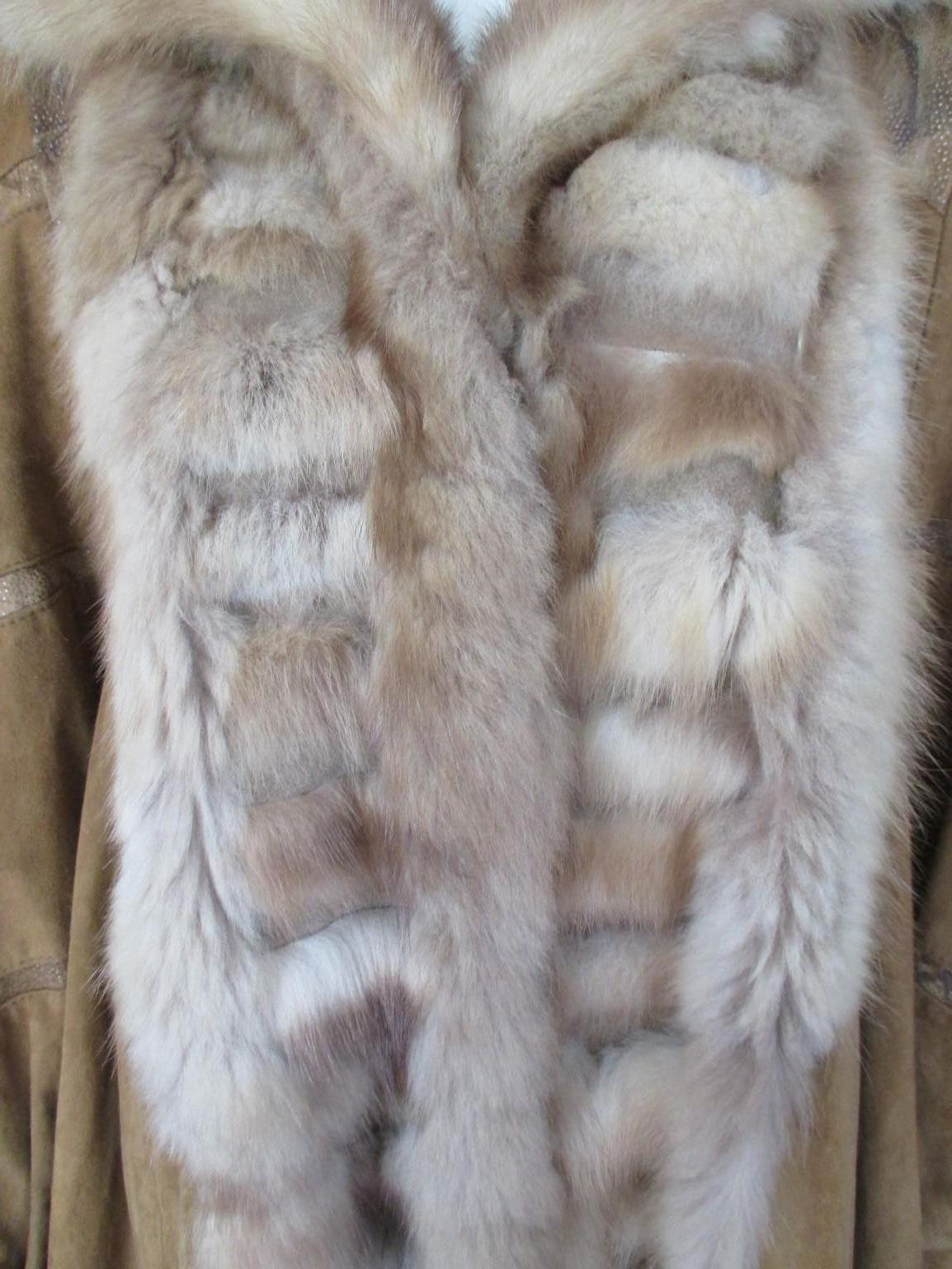 Sable Fur Swing Coat with brown soft leather In Good Condition For Sale In Amsterdam, NL