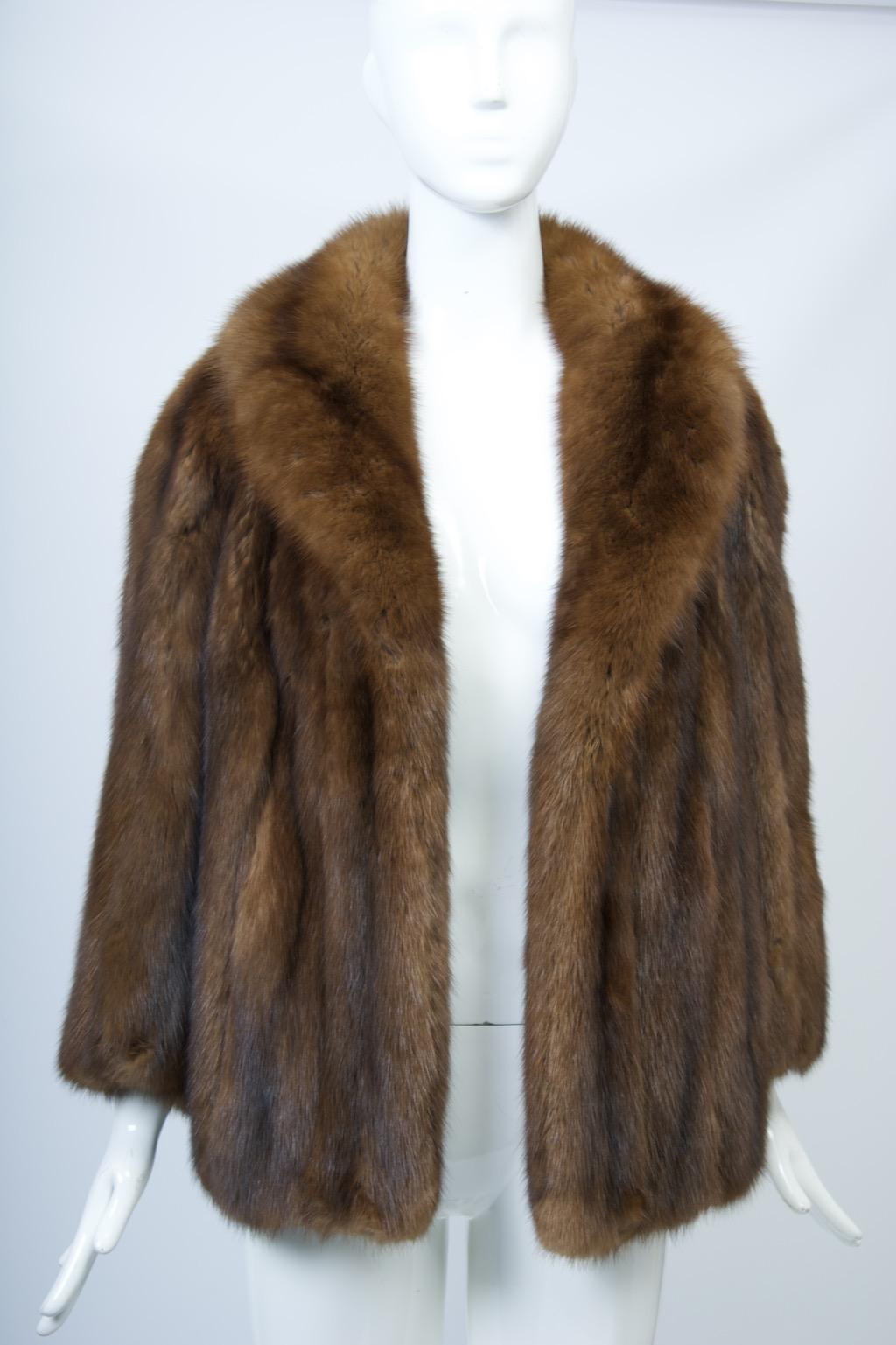 Sable Jacket with Shawl Collar For Sale 4
