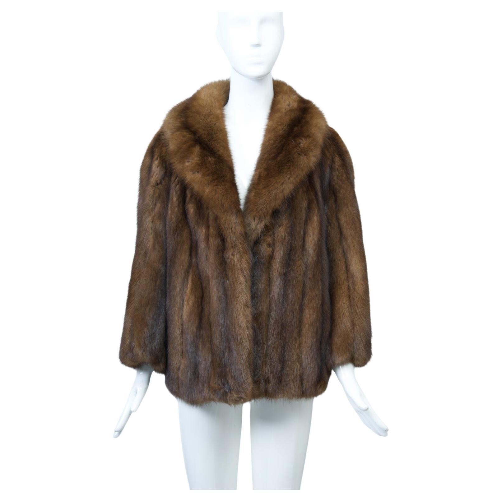 Sable Jacket with Shawl Collar For Sale