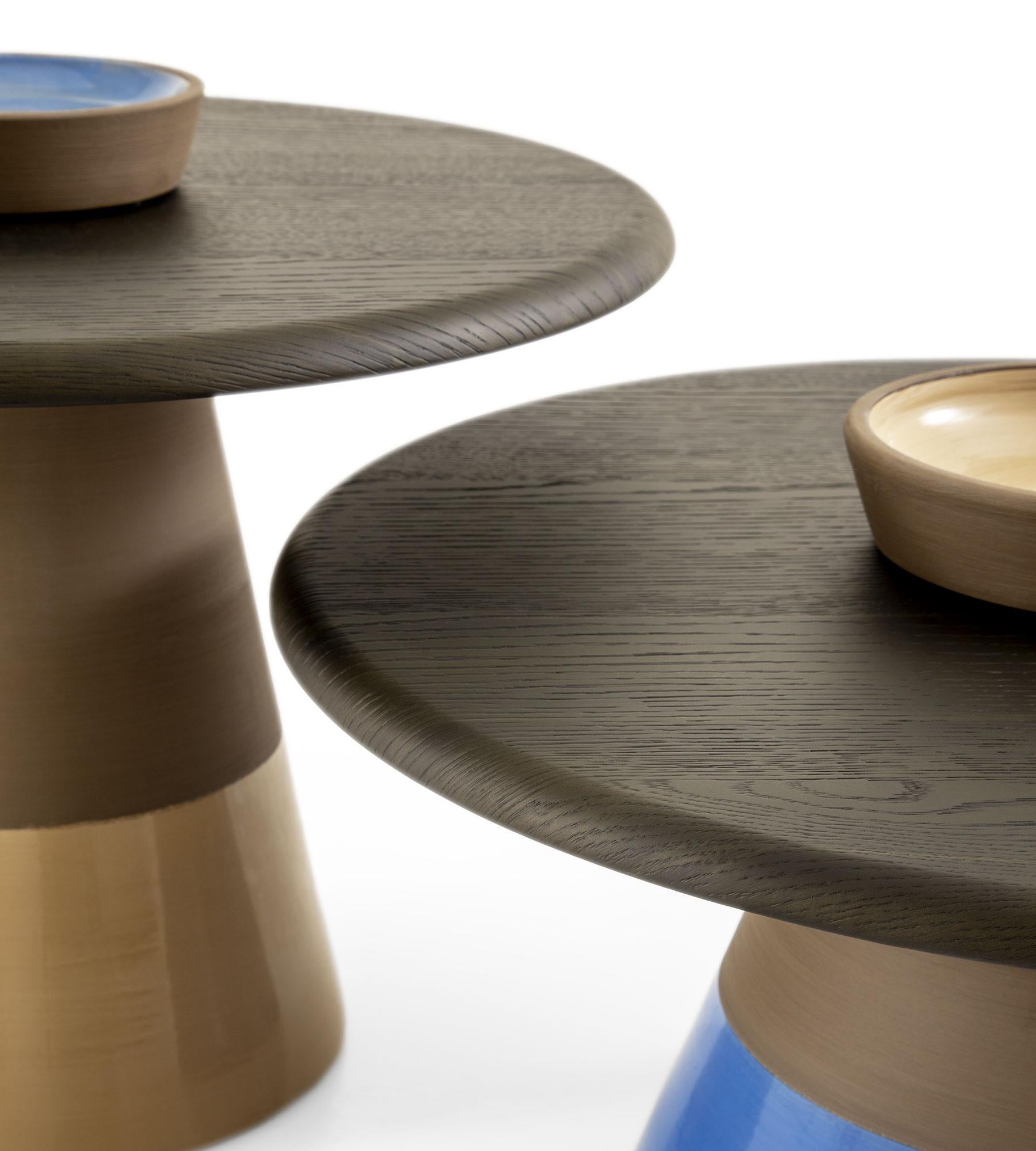 Sablier Laguna Oak and Clay Coffee Table by Morica Design For Sale 4
