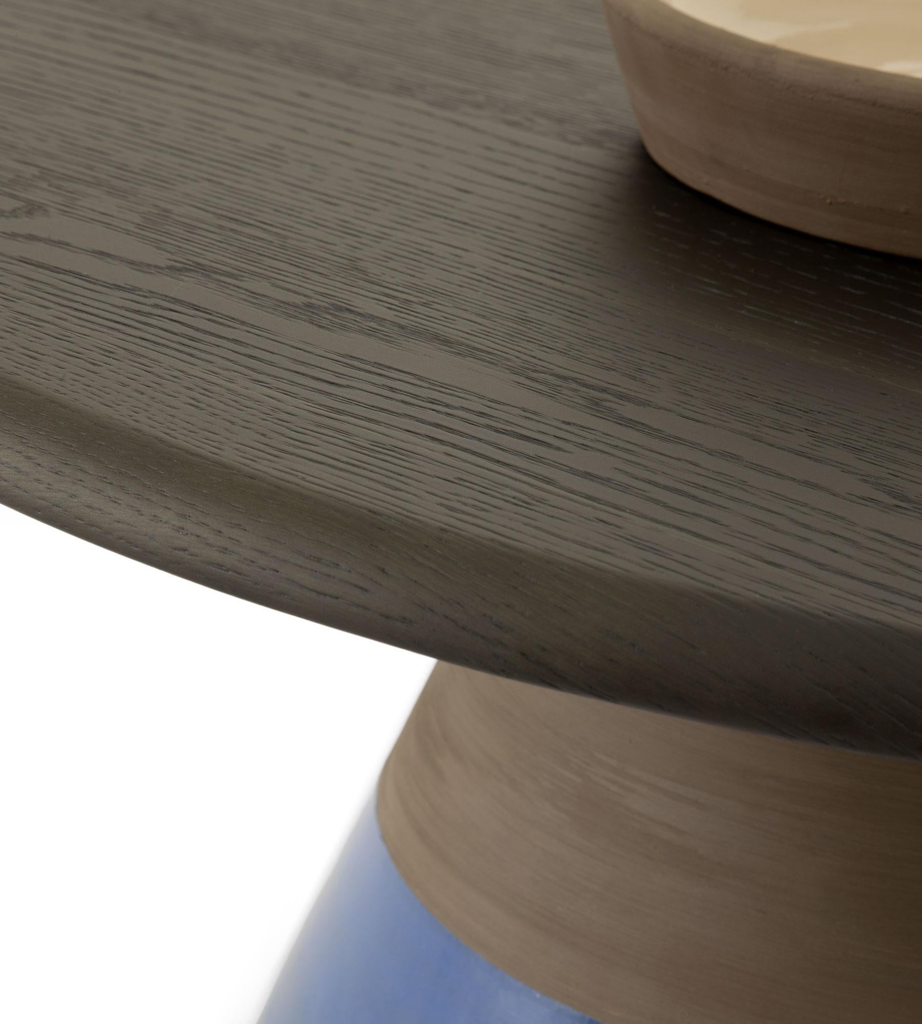 Contemporary Sablier Laguna Oak and Clay Coffee Table by Morica Design For Sale