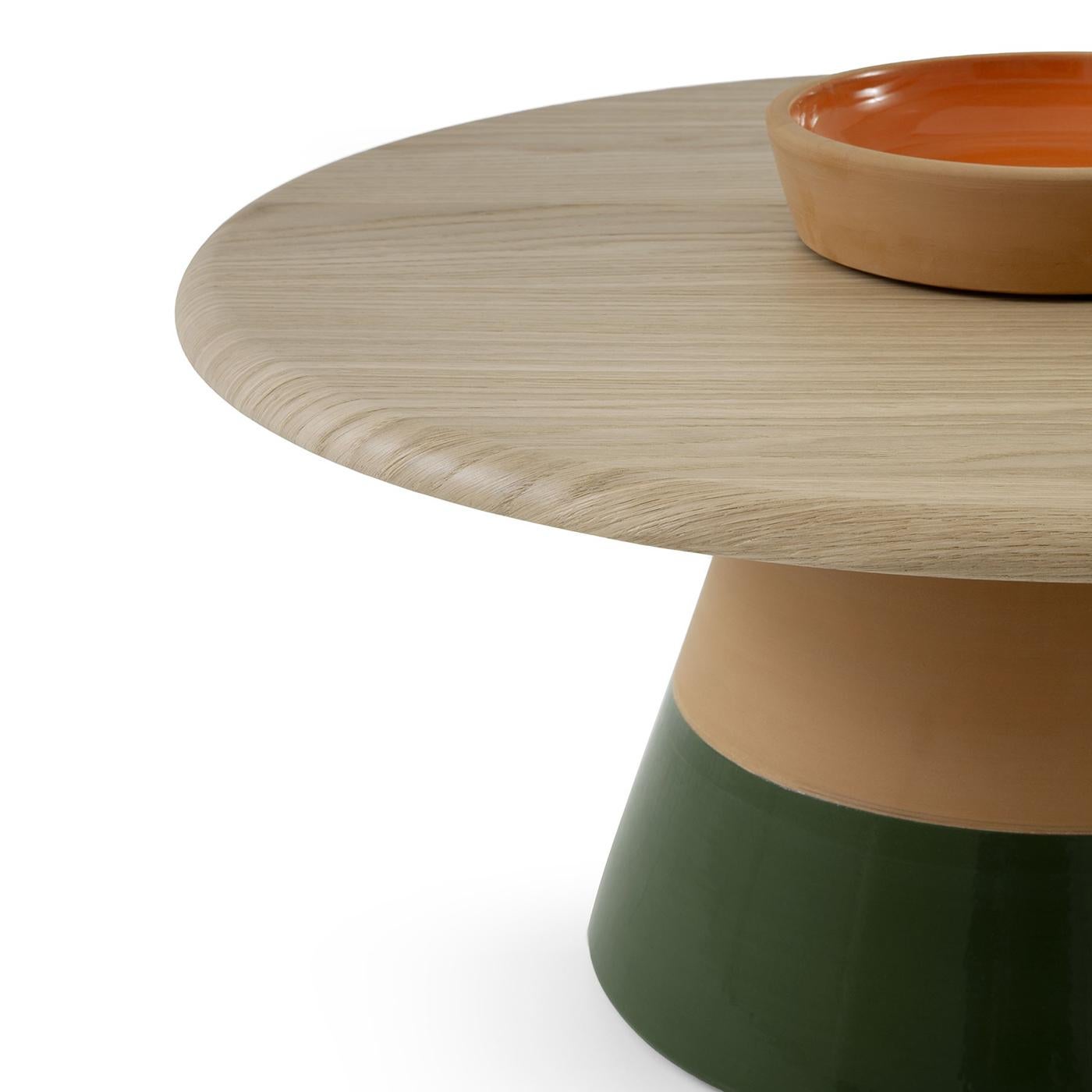 Sablier Small Table with Clay Base & Oak Wood Top by Morica Design In New Condition For Sale In Milan, IT