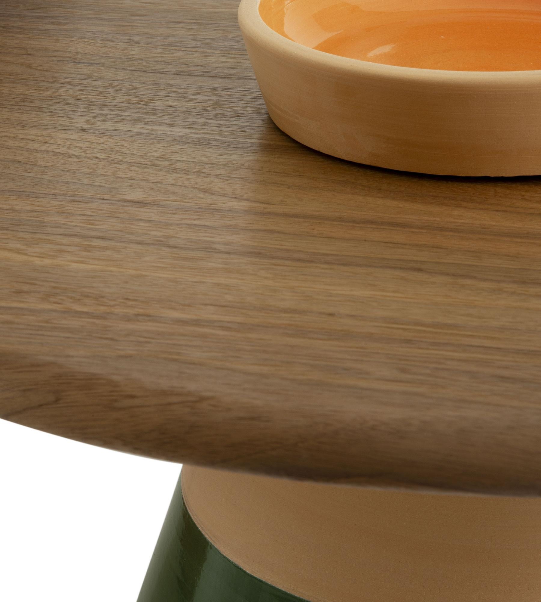 Sablier Walnut and Clay Coffee Table by Morica Design In New Condition For Sale In Geneve, CH