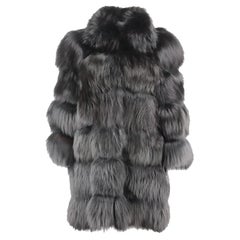 Sablyn Custom Made Tiered Fox Fur Coat Small