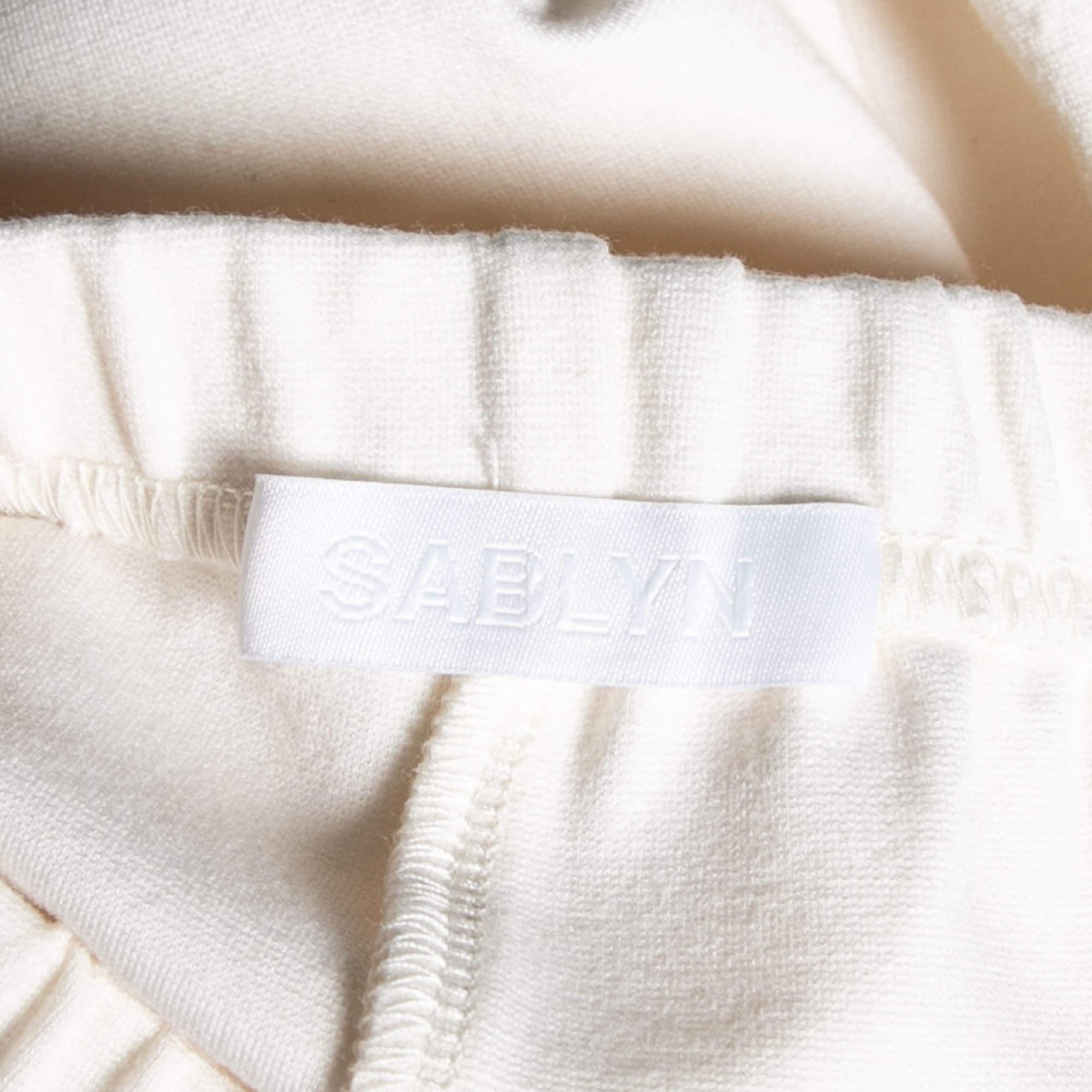 Sablyn Avorio - Pantaloni svasati in maglia elasticizzata L. In condizioni ottime in vendita a Dubai, Al Qouz 2