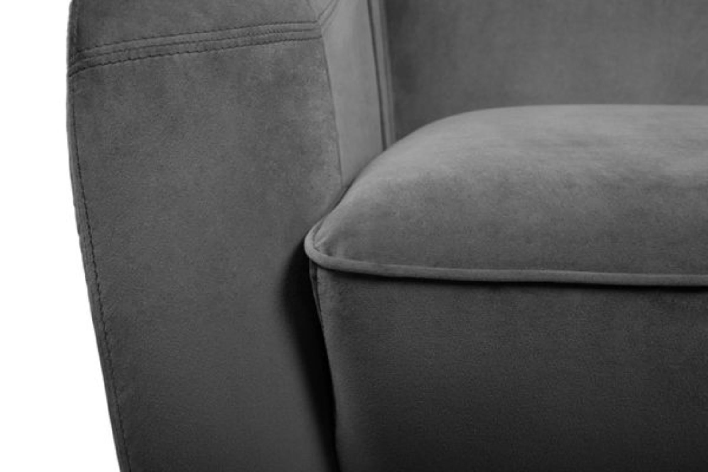 Modern Saboteur Swivel Single Sofa in Leather and Velvet For Sale