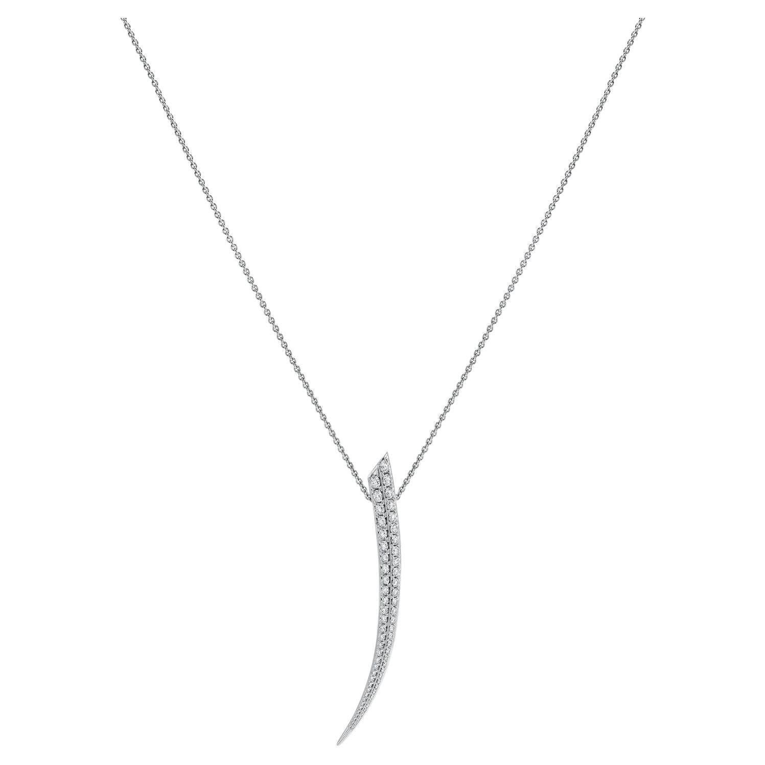 Sabre Fine Large Necklace - 18 Carat White Gold and 2.64 Carat Diamond For Sale